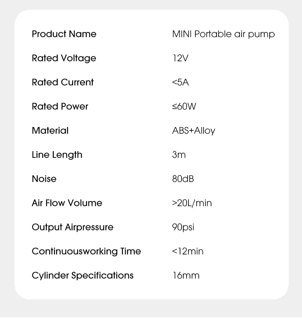 Compacte Bandenspanningspomp met Drukmeter