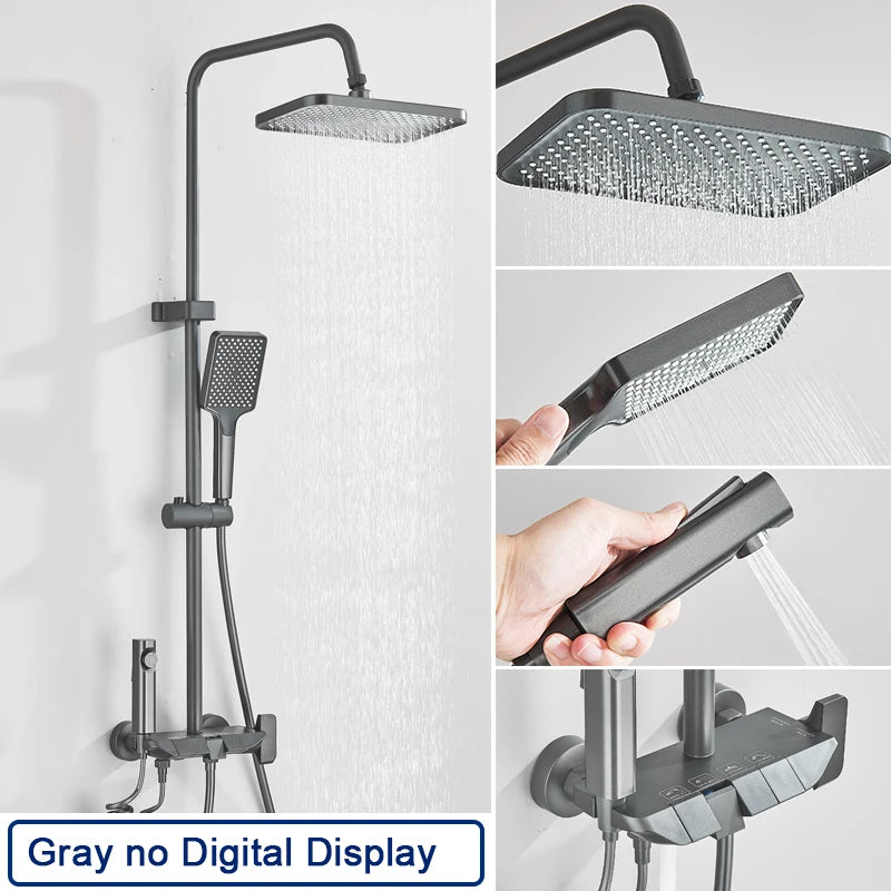 Digitalt display regnbrusersystem med bidet og badekarudløb