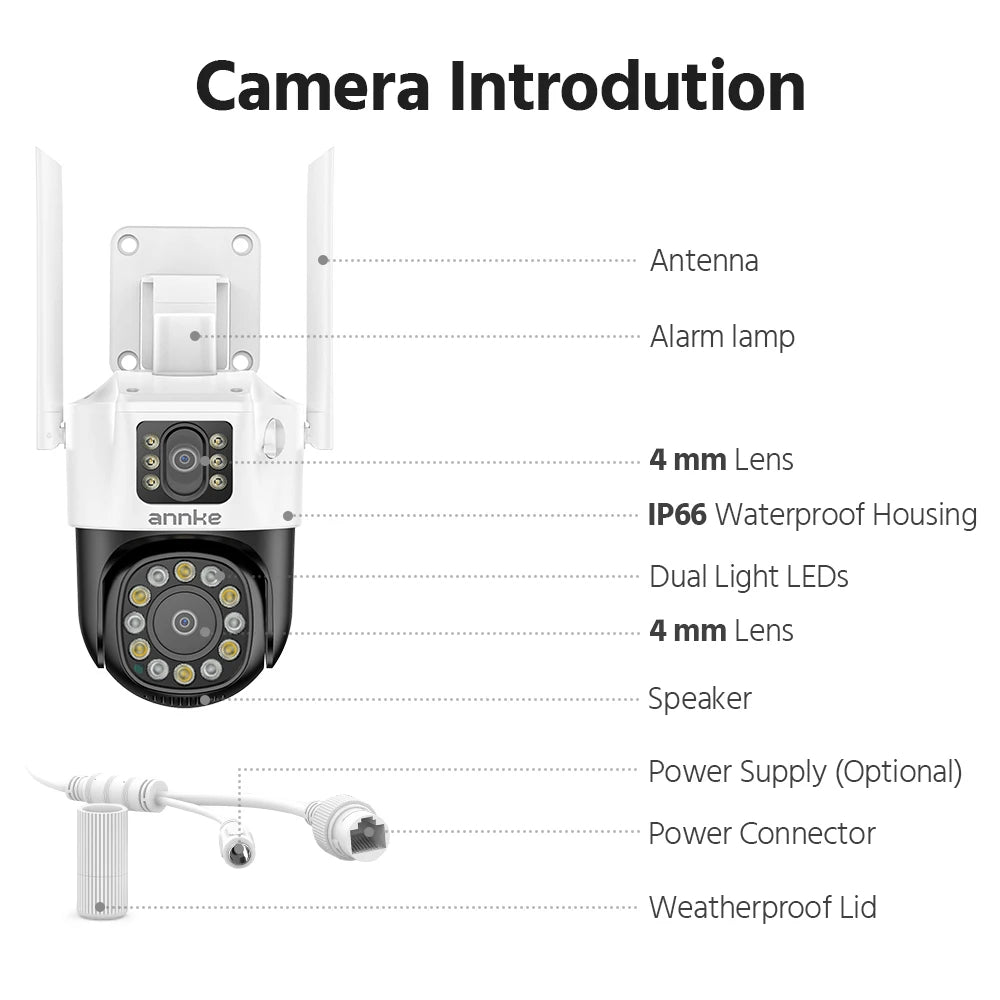 ANNKE 6MP Dual-Lens Outdoor WiFi PT Security Camera