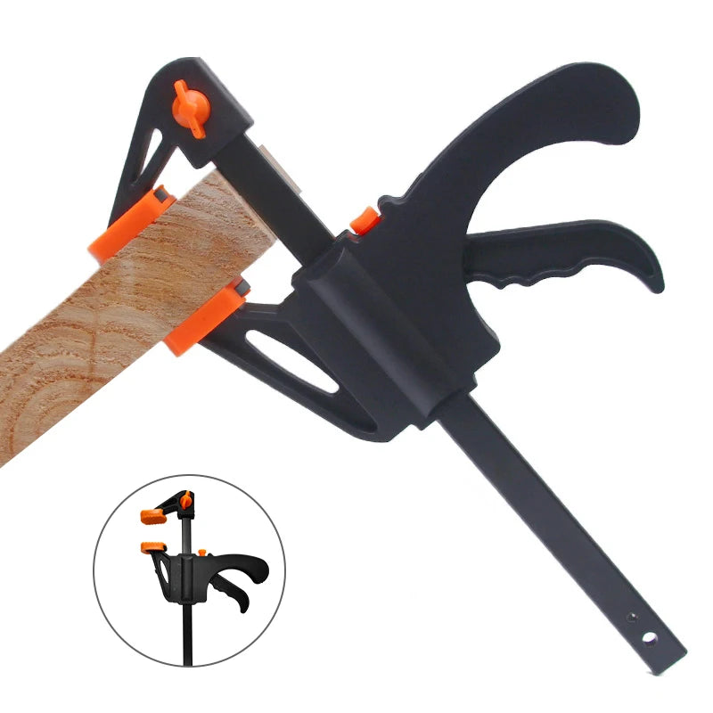 Two 4-Inch F-Clamps for Woodworking and Board Assembly