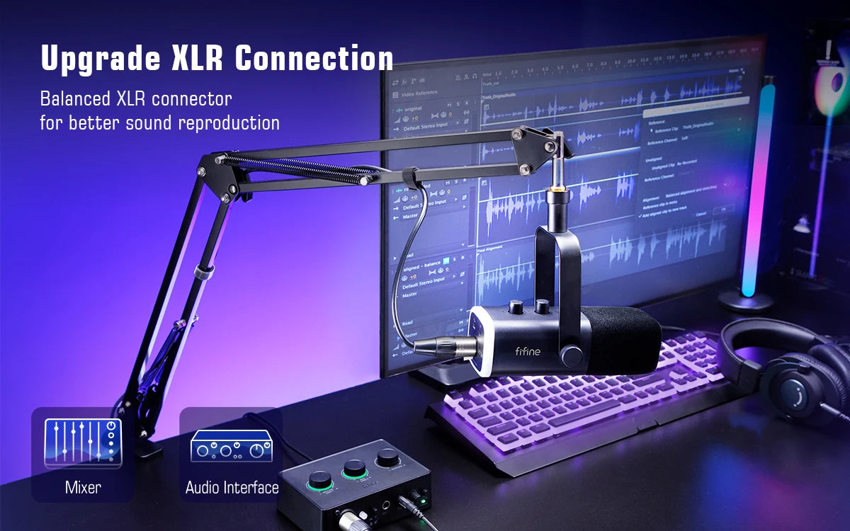 FIFINE AM8T herný mikrofónový set s USB/XLR a ramienkom Boom