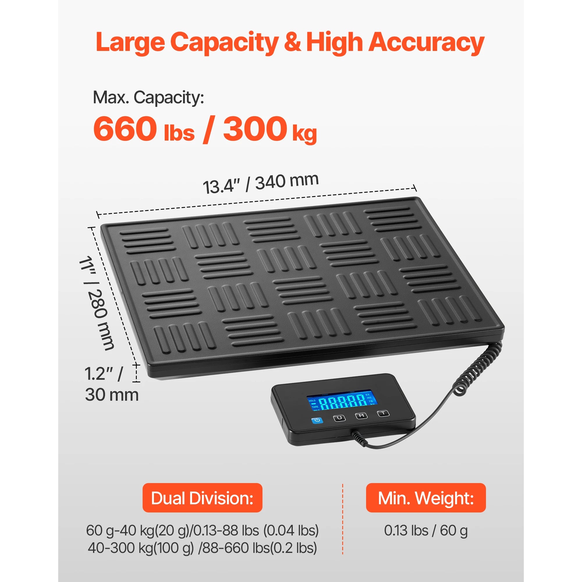 660 lb Digital Postal Scale with Dual Accuracy & Detachable Display