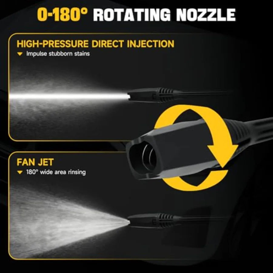 Cordless Pressure Washer 380W, 653PSI with Rotating Nozzle
