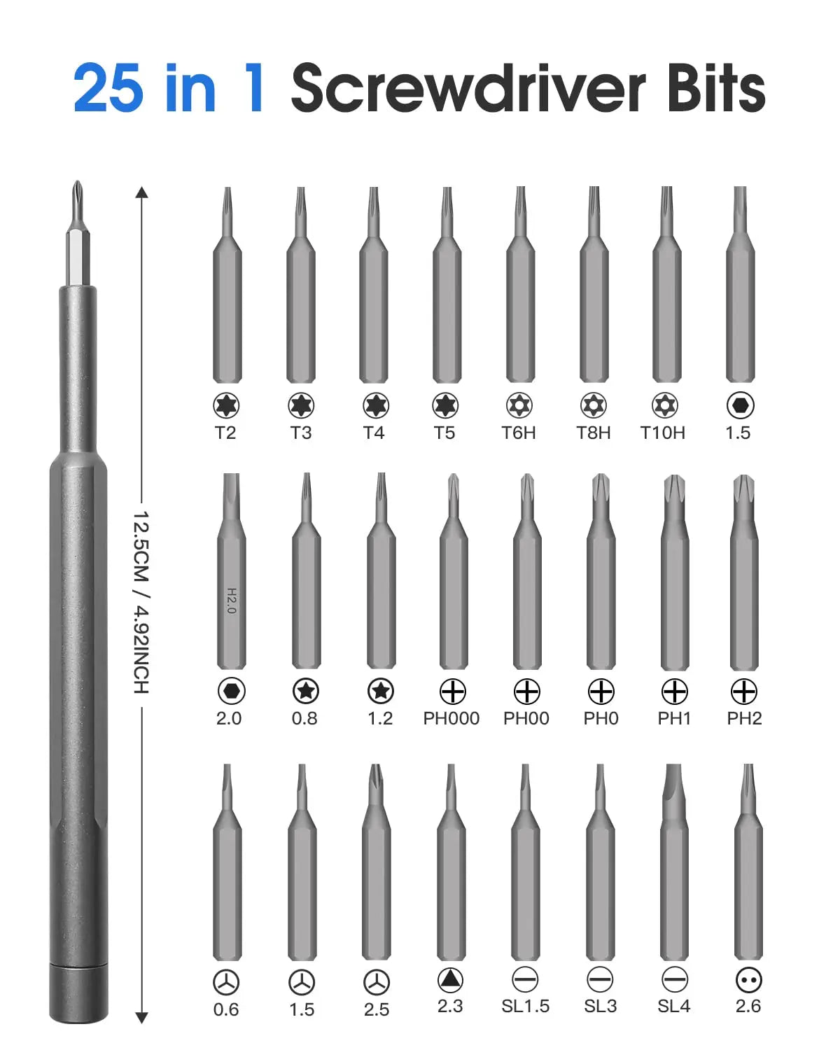 25-in-1 Precision Screwdriver Set with Magnetic Bits