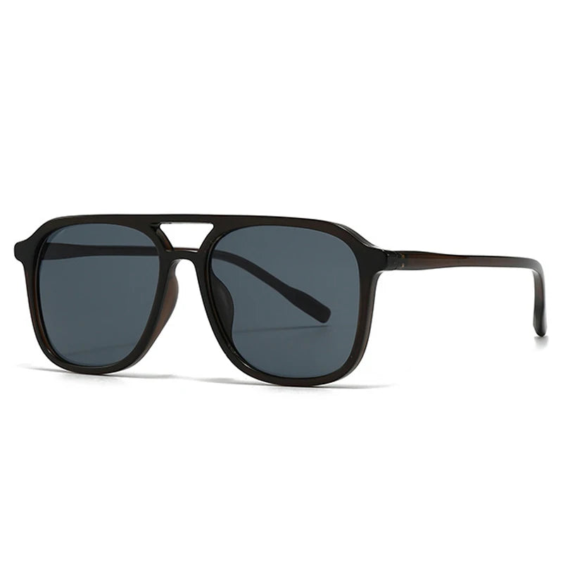 Óculos de sol retro quadrados SO&EI com ponte dupla, UV400