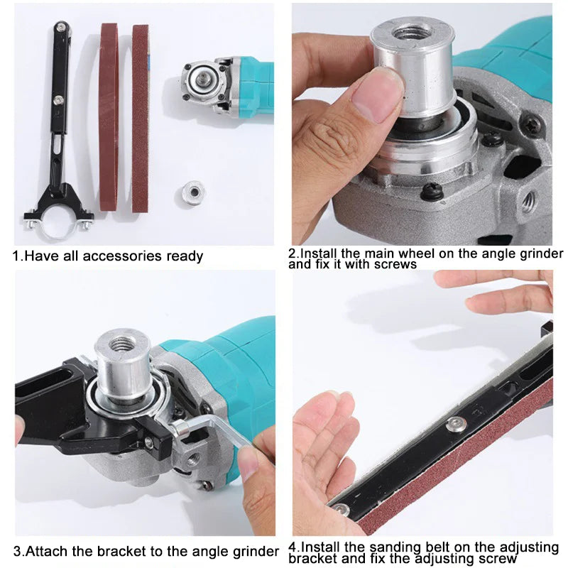 Angle-Grinder Belt-Sanding Attachment, 6/10-Piece Kits
