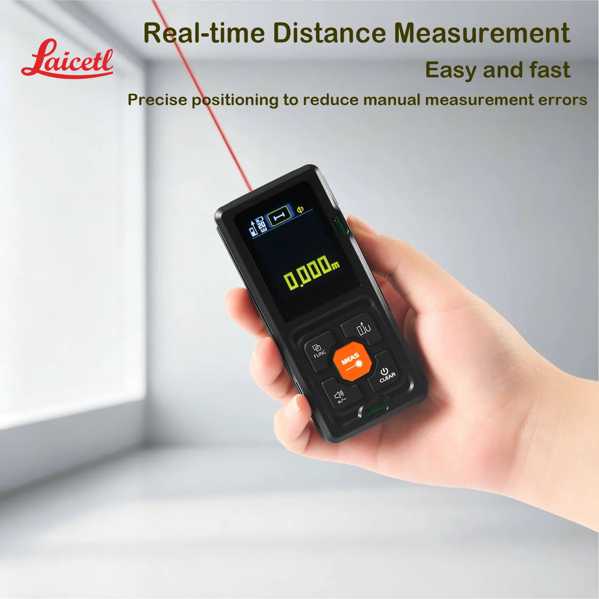 Handheld Laser Distance Meter with Bubble Levels