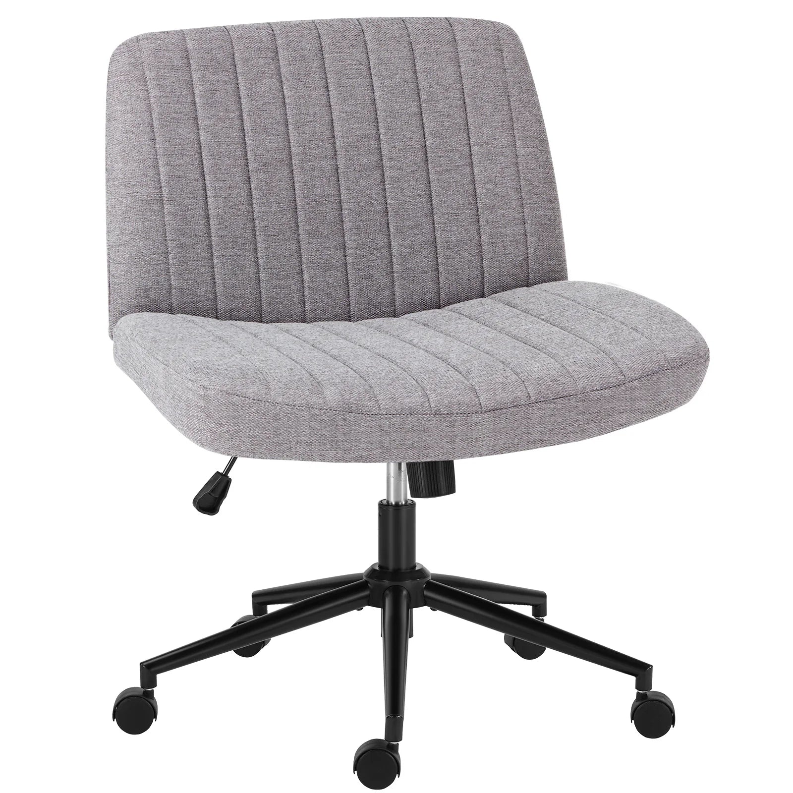Wide Cross Legged Office Chair Armless Swivel Adjustable Desk Chair