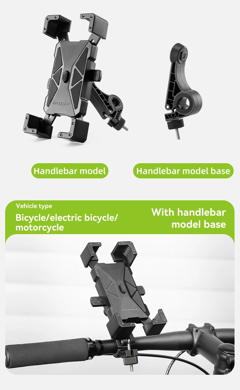 Cykel Telefonholder med Anti-Vibration Hurtiglås til 4,5–7,2 Tommer Telefoner