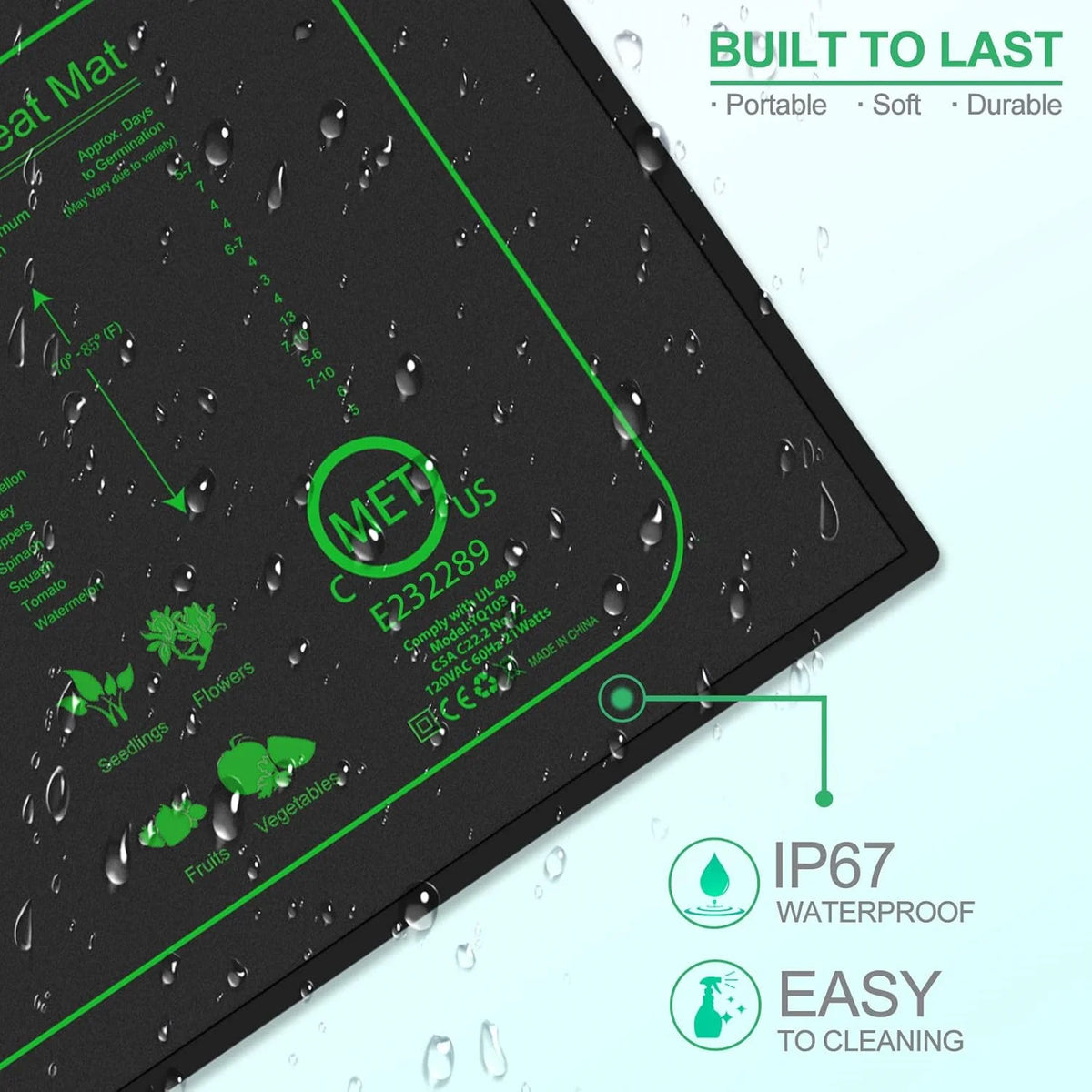 Zaailingverwarming mat met digitaal thermostaat