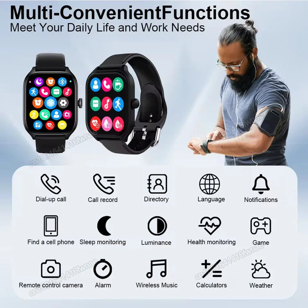 Reloj inteligente para llamadas Bluetooth de 2,01 pulgadas con seguimiento de actividad