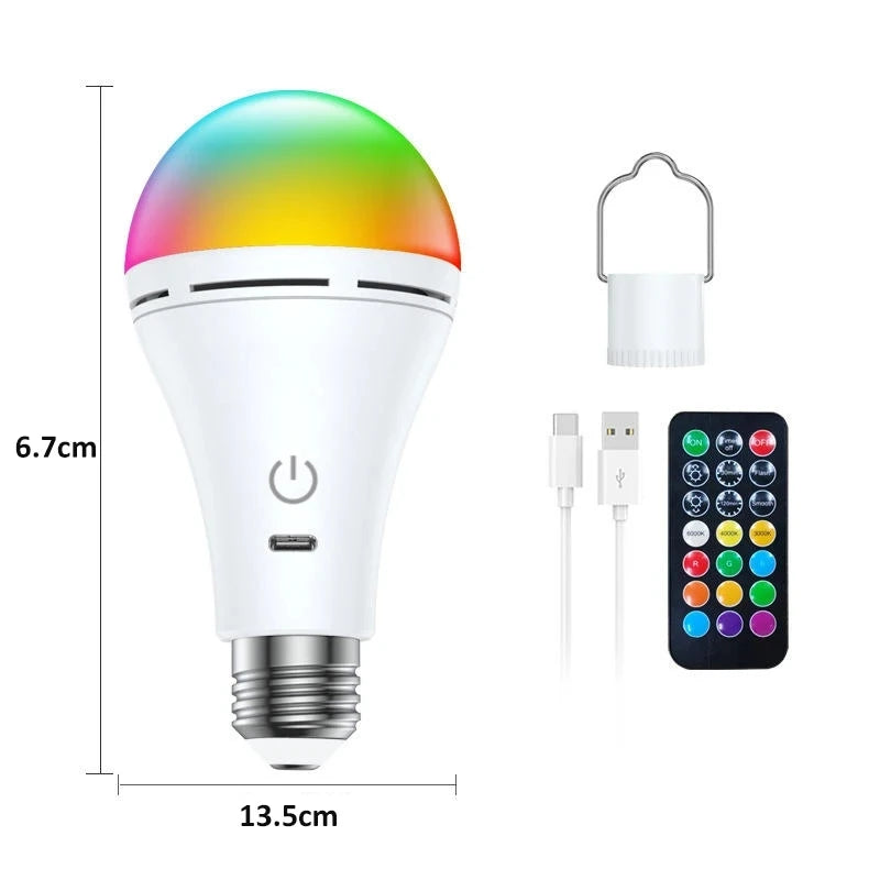 Újratölthető dekoratív LED izzó távirányítóval