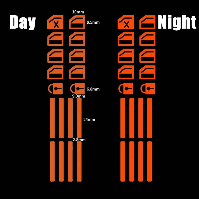 18-Piece Luminous Car Window Button Sticker Set