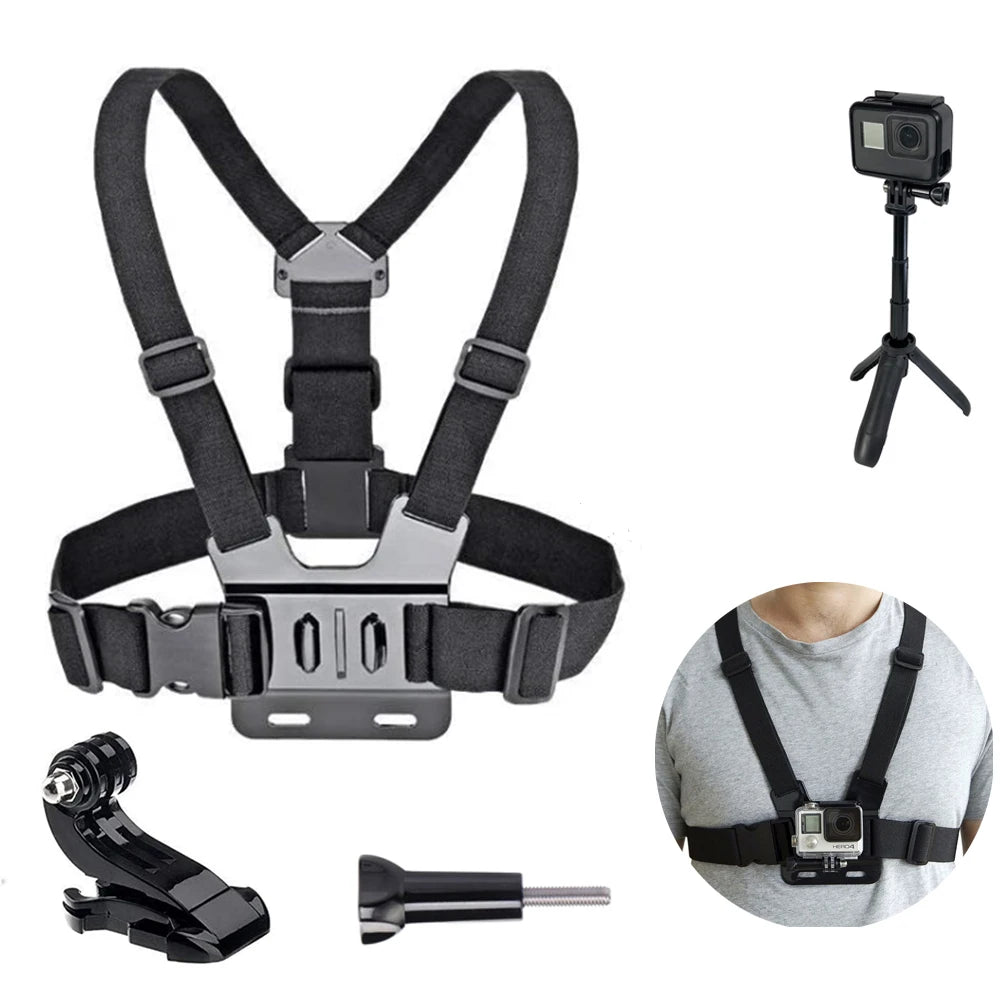 Chest Strap Mount Belt for Gopro Hero 12 11 9 8 7 6 5+ 4 Xiaomi Yi 4K Action Camera Chest Harness for insta360 Sport Accessories