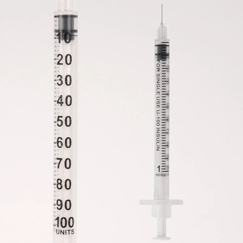 Disposable Veterinary Syringes 0.3–1ML with Needle (50/100 Pack)