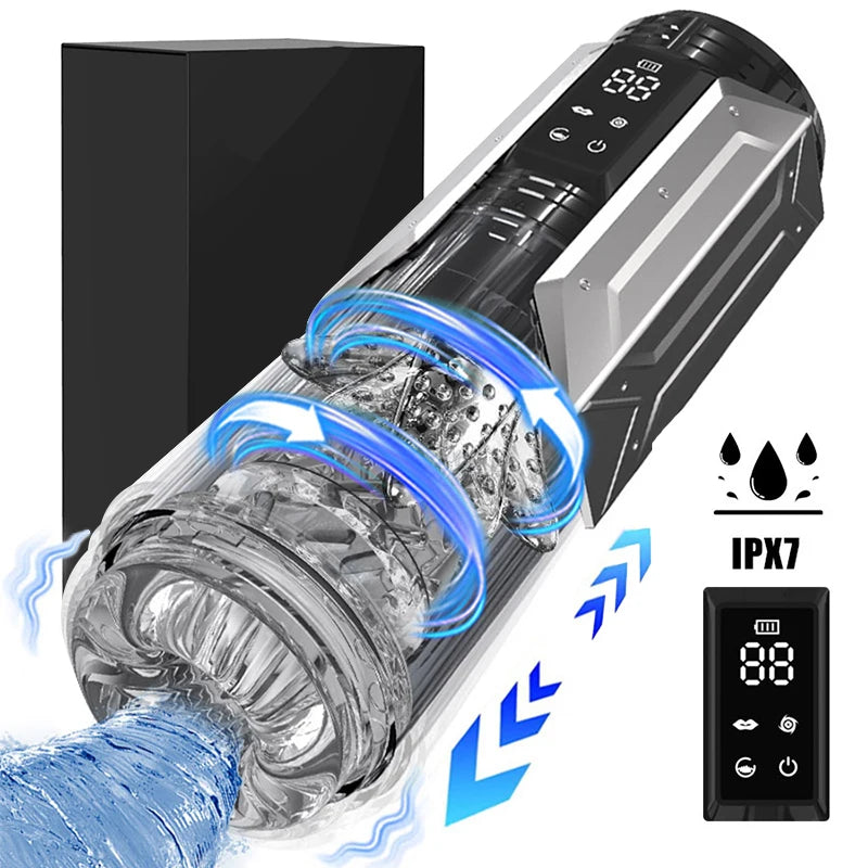 İtme ve Emme Modlarına Sahip Otomatik Erkek Mastürbatör Penis Pompası