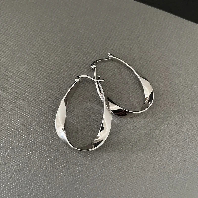 Retro Geometric Hoop Earrings for Women