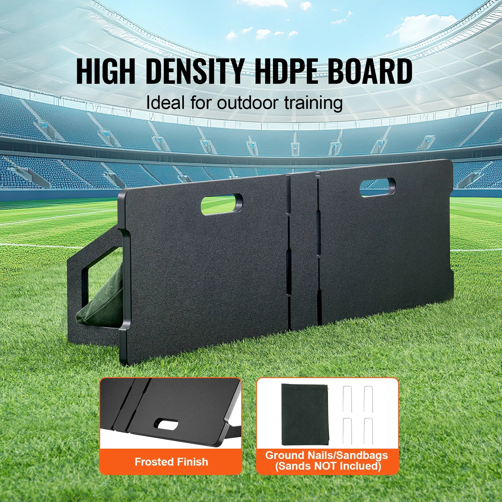 SucceBuy Fotbalový odrazový panel 45" x 13" Přenosný fotbalový wall s 2 úhly odrazu pro děti i dospělé, trénink přihrávání a střelby