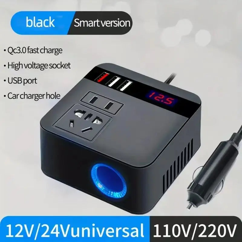 Автомобилен инвертор 12V/24V към 110V/220V с LED дисплей