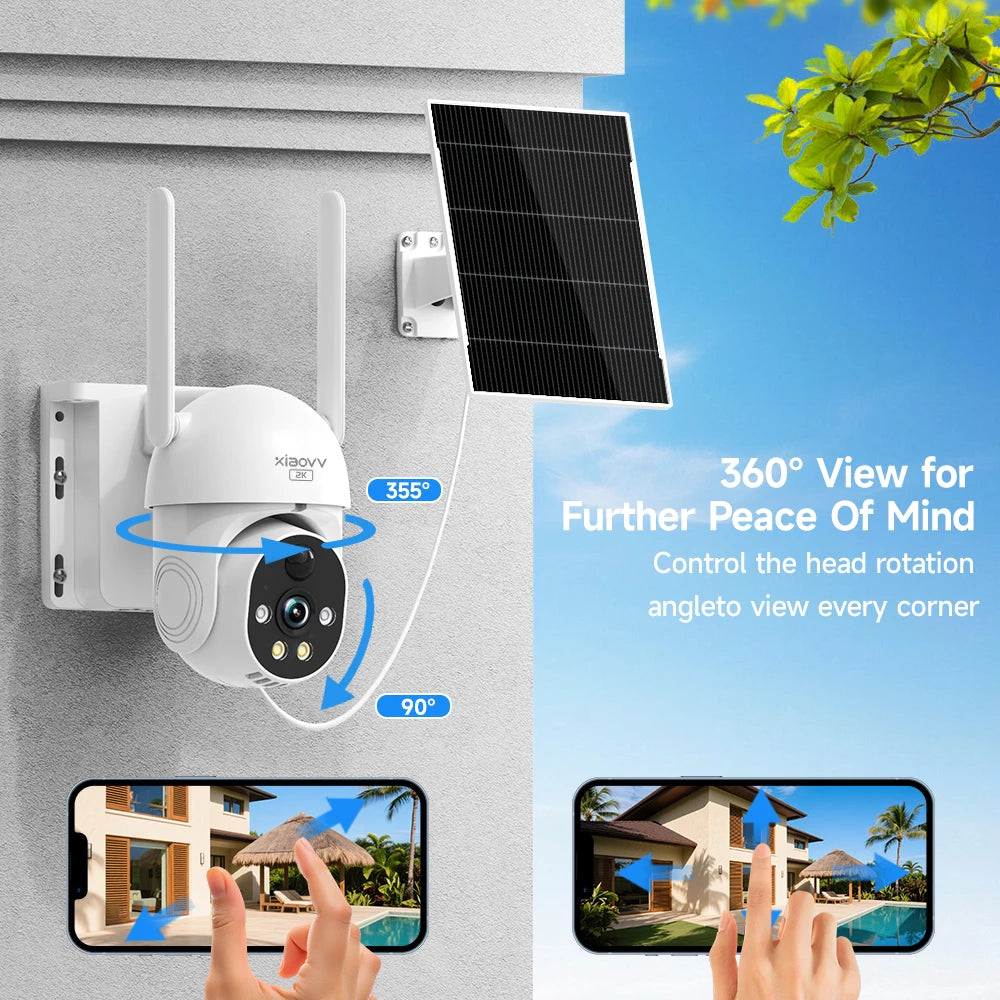 Solar WiFi PTZ Security Camera with 1080P HD and 10X Zoom