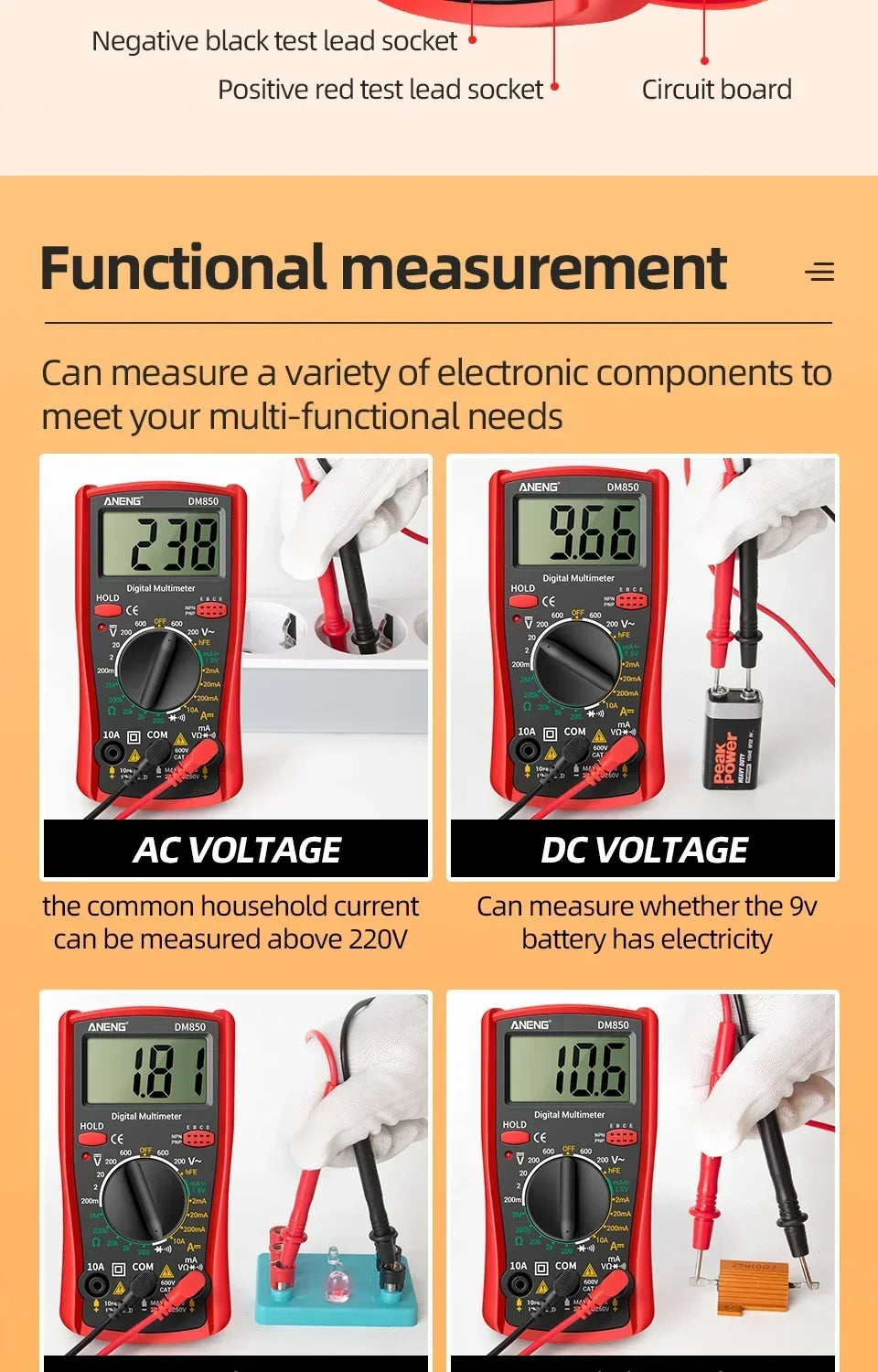 DM850 Digital Multimeter - 1999 Counts