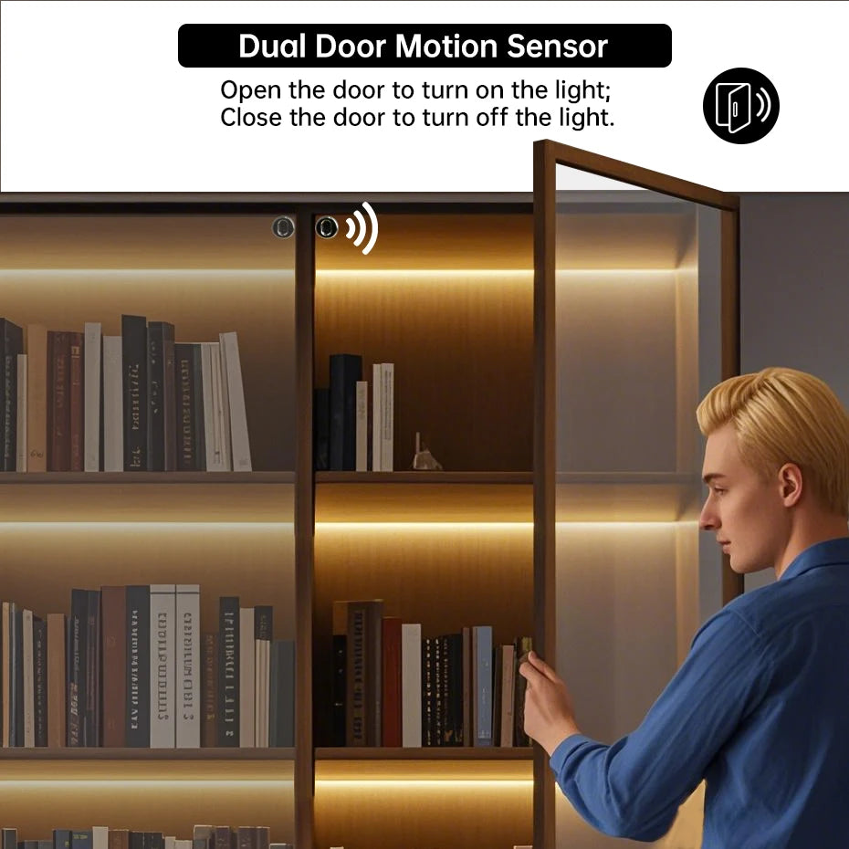 Cabinet LED Sensor Switch, Touch, Motion or Dual-Door Options