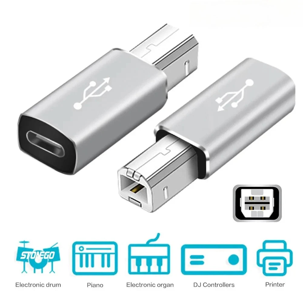 Adaptador USB-C hembra a USB-B macho - aluminio