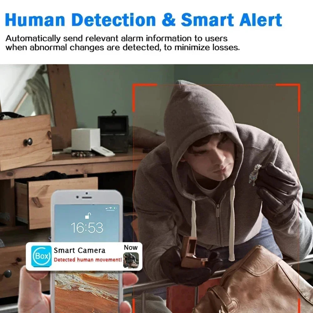 Mini 4G Security Camera with AI Detection, 5MP HD & Night Vision