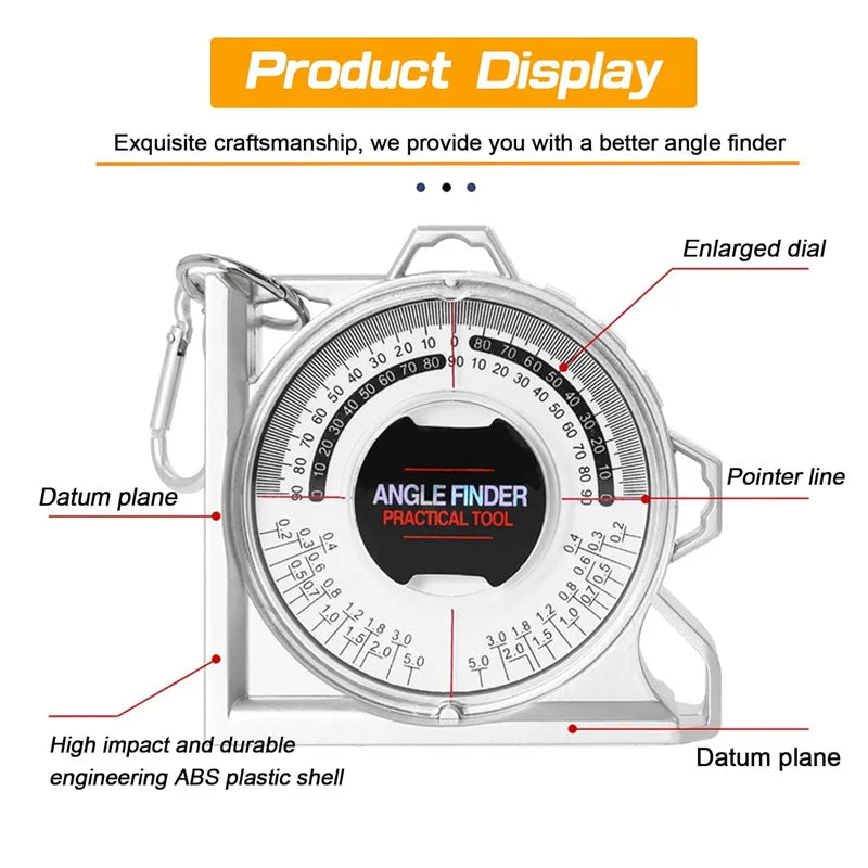 Magnetic Dial Angle Finder with Bubble Levels