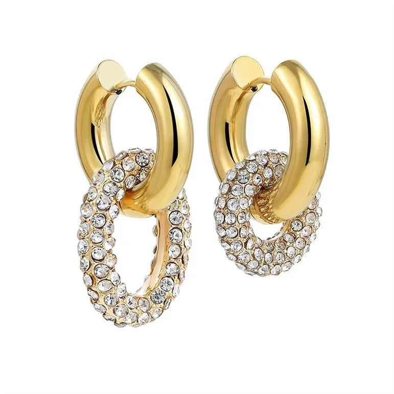 Zircon Circle Huggie Hoop Earrings for Women