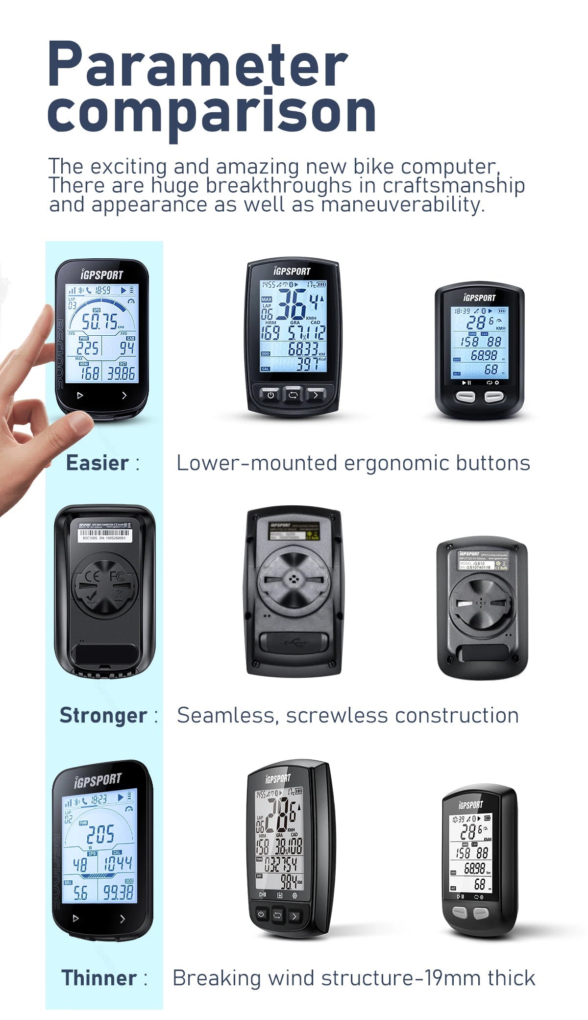 iGPSPORT BSC100S GPS Odometer Cycling Bike Computer Sensors Cycl Speedomet Riding Cycling Speedometer 2.6‘’ large screen