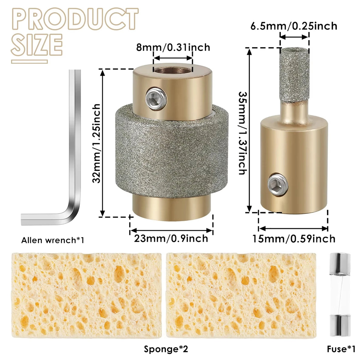 Diamond Glass Grinder Bits — Size and Set Options