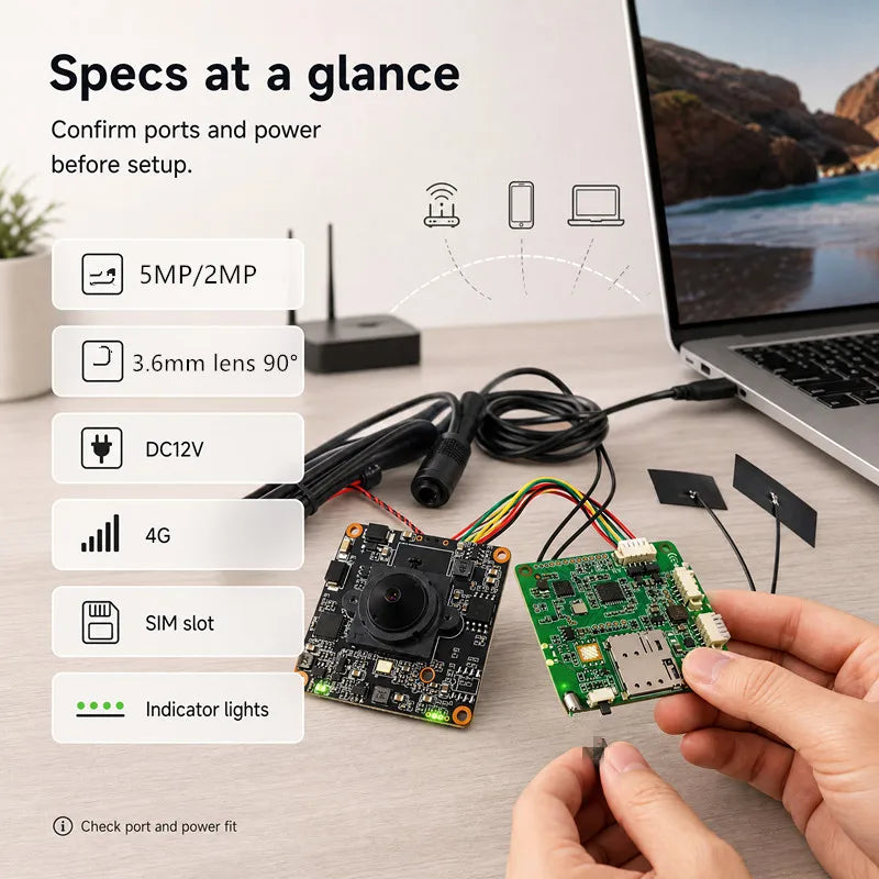Mini 4G CCTV Camera Module with 5MP, P2P and Motion Detection