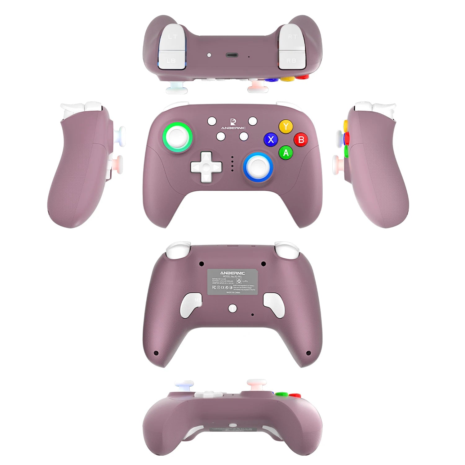 Wireless Gaming Controller with Hall Effect Triggers and Joysticks