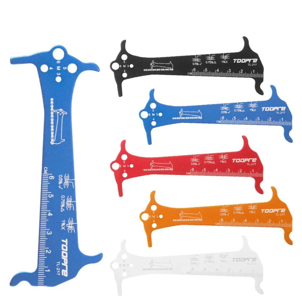 Three-Function Bicycle Chain Wear and Bolt Gauge