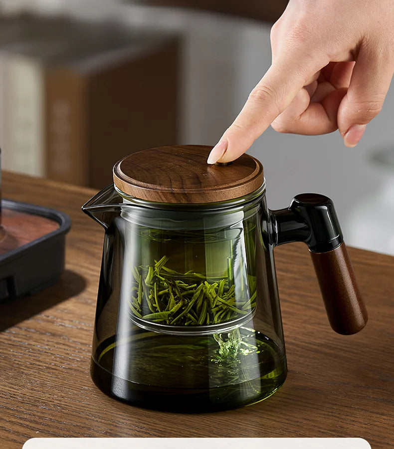 Tea Ceremony Culture Large Capacity Dividing Teacup Removable Glass Inner Tank Home Tea Water Separation Filter Teacup