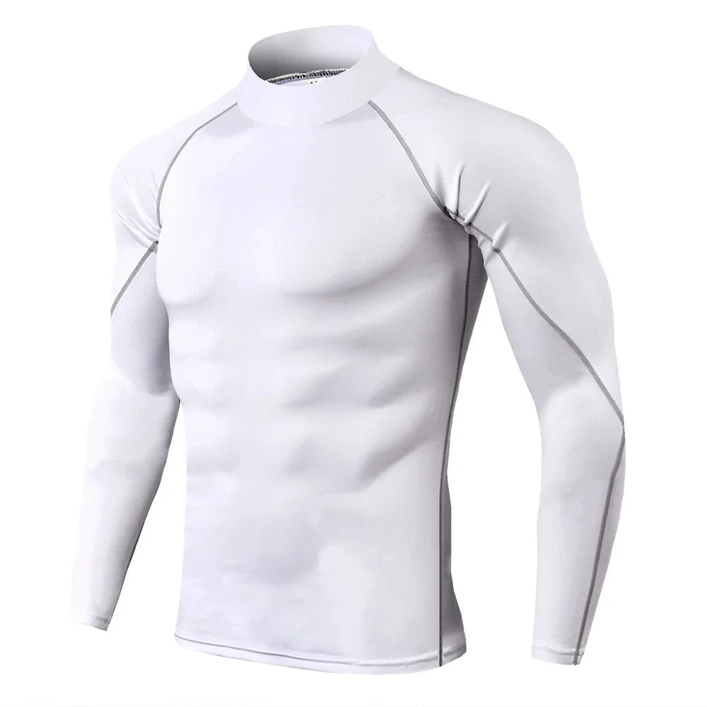 Winter Man Compression Shirt Cycling Clothing Warmth Shirt Warm Bottoming Shirt Men Compression T-Shirt Gym Sportswear 2024 New - Spy-shop.com
