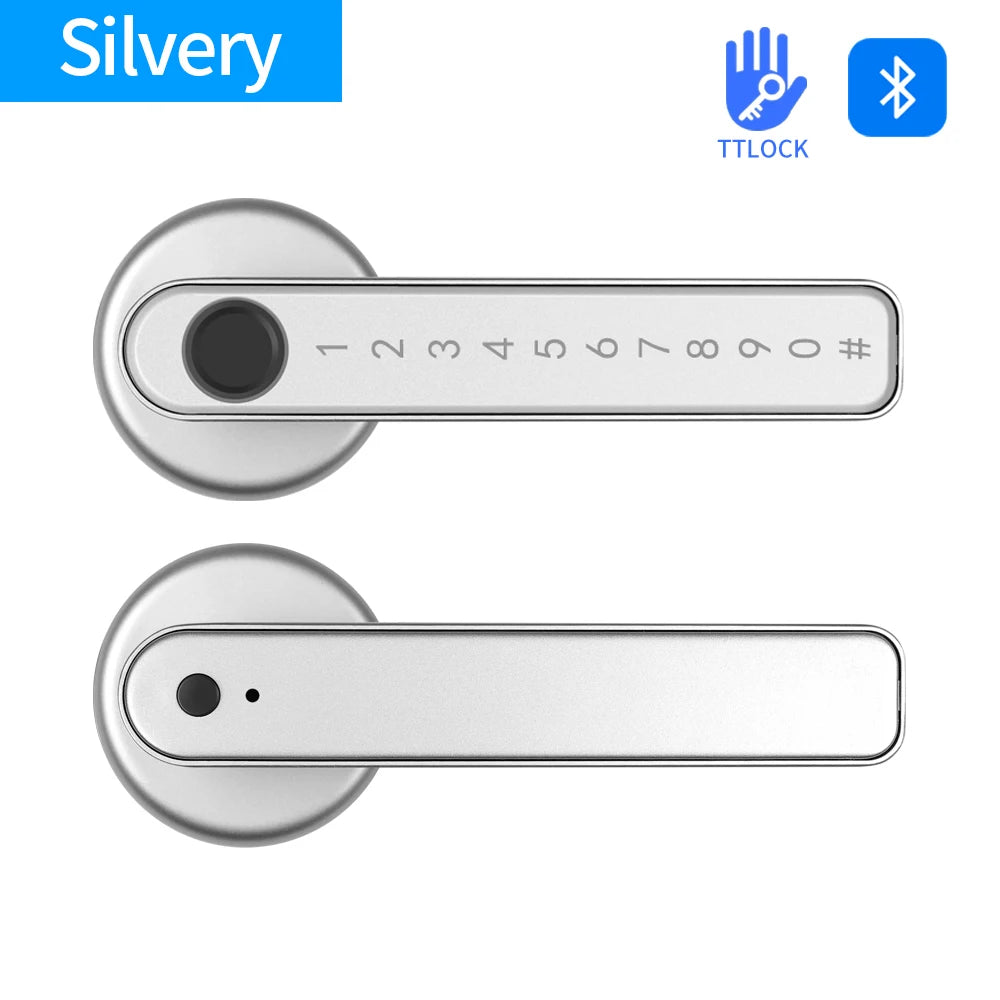 Bluetooth Fingerprint and Keypad Door Handle Lock