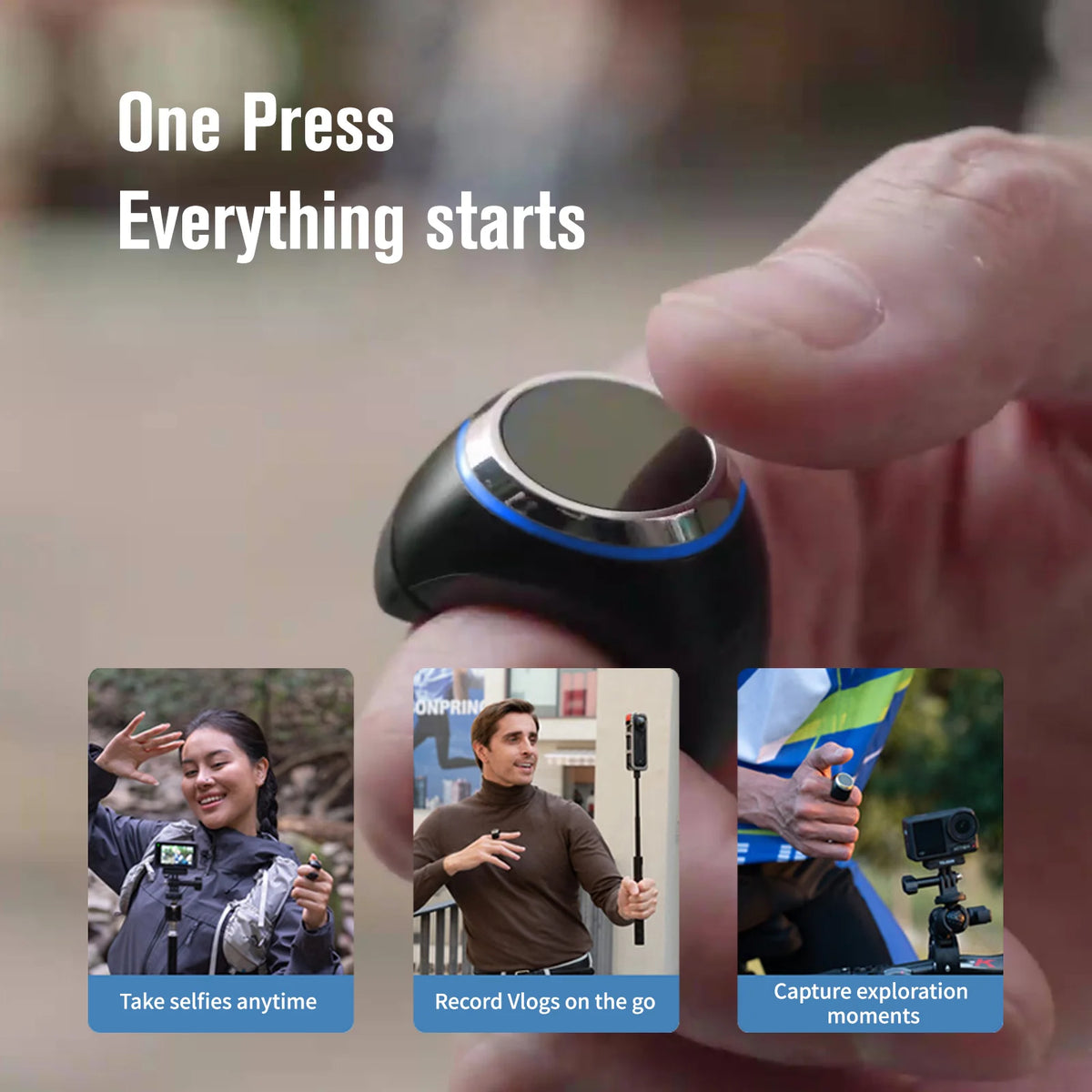 Ring2 Finger Remote for Compatible Action Cameras