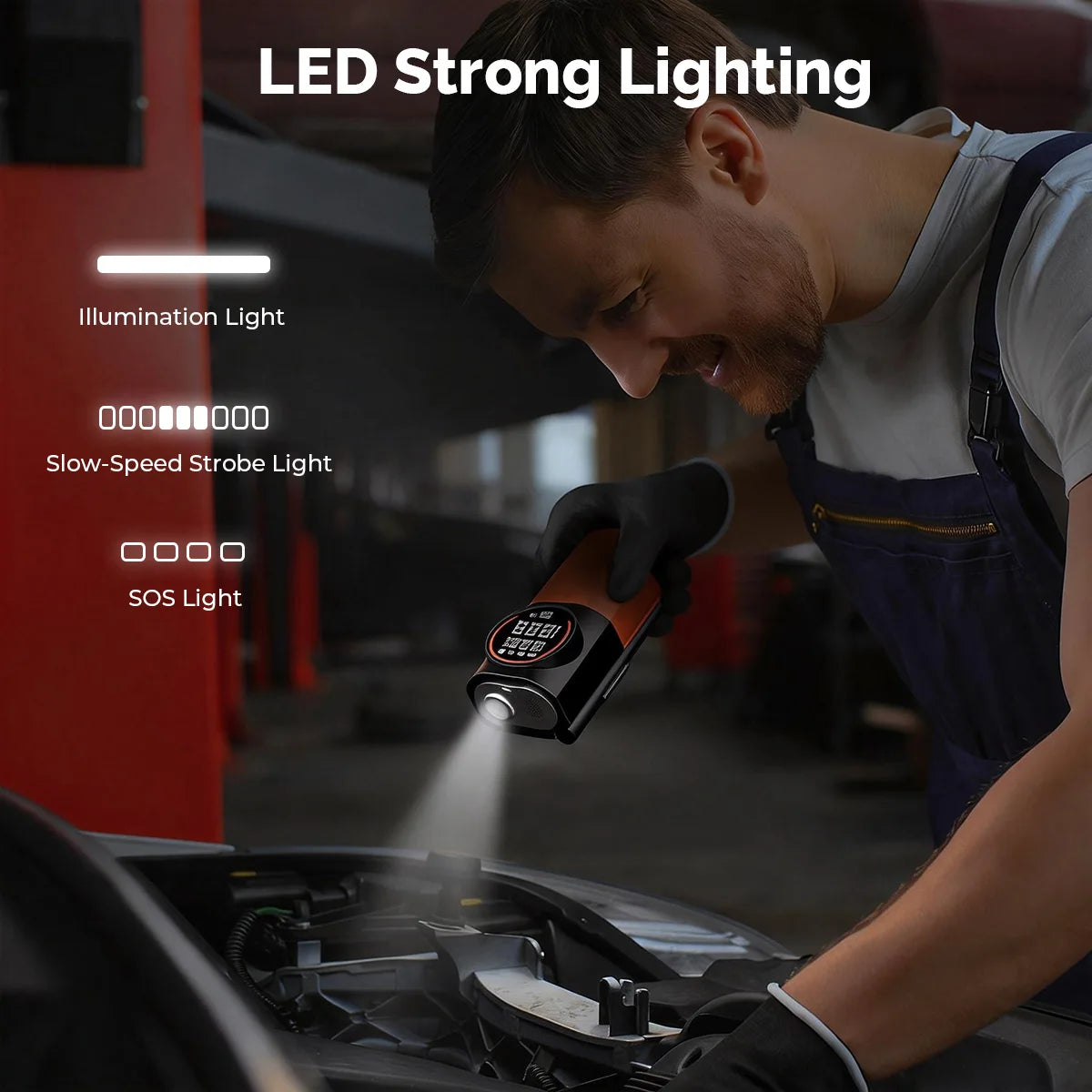 S1 Rechargeable Tyre Inflator with Work Light