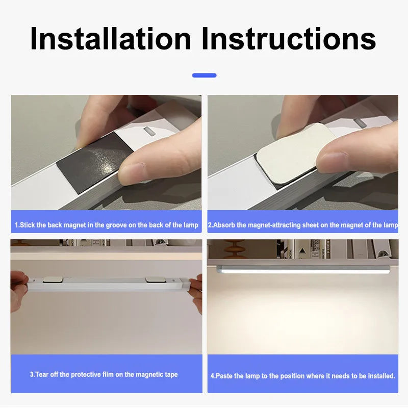 LED Motion Sensor Cabinet Light, Rechargeable Magnetic Strip