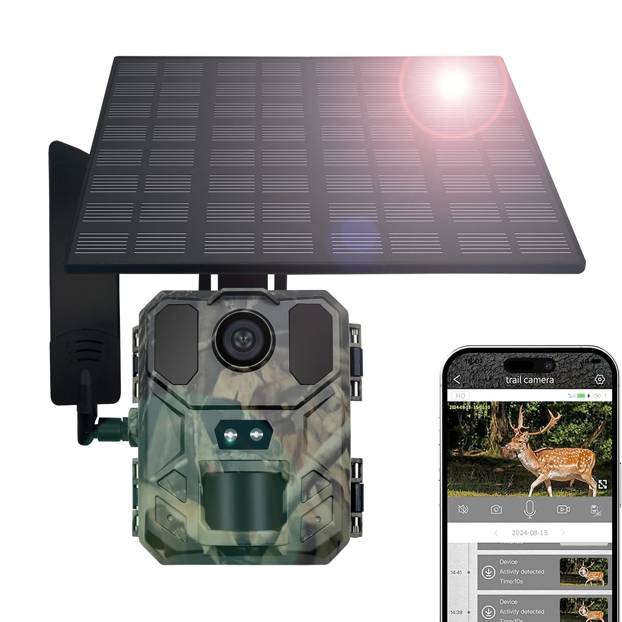 4G Solar Trail Camera with 30MP 2K Live Feed and Night Vision