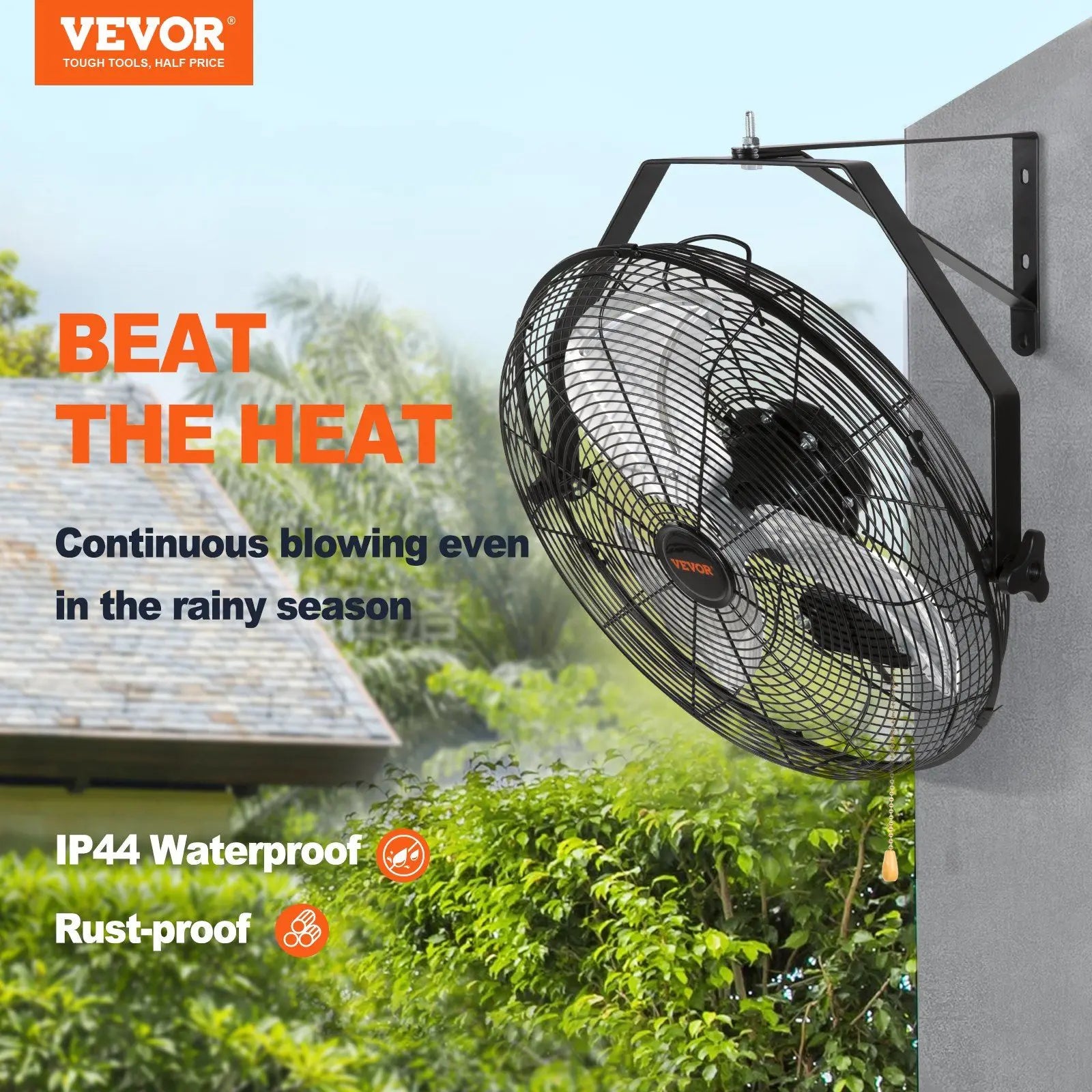 18" Vægbeslagventilator med 3 hastigheder, 4150 CFM højhastigheds luftstrøm