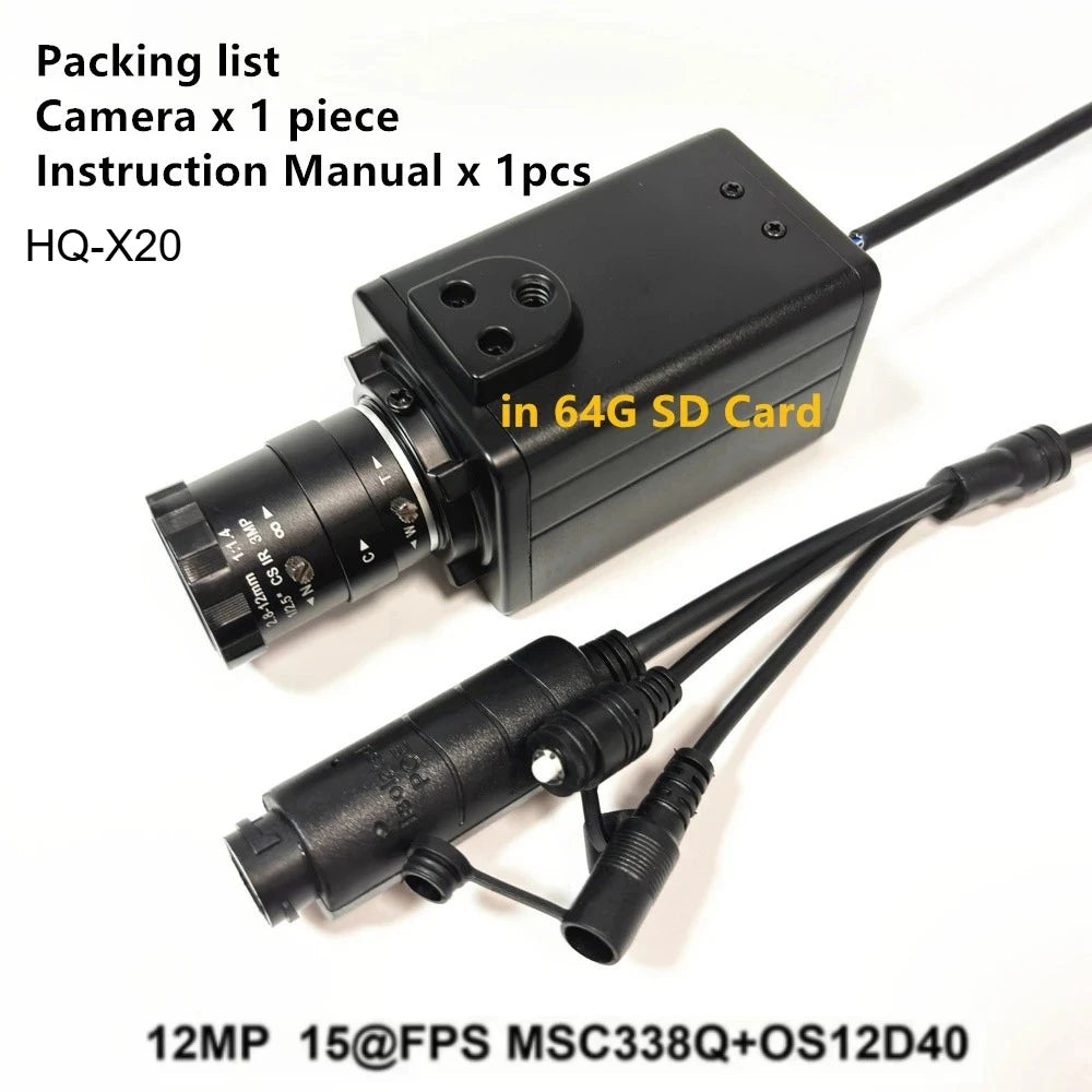 12MP POE IP-camera met RTSP RTMP ONVIF en 64GB-kaart