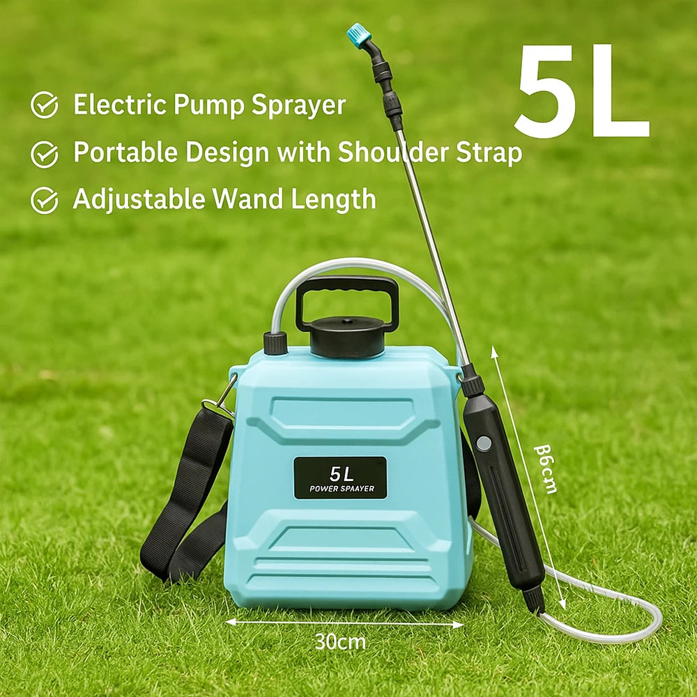 Zaino irroratore elettrico da giardino 5L/8L con ugelli regolabili