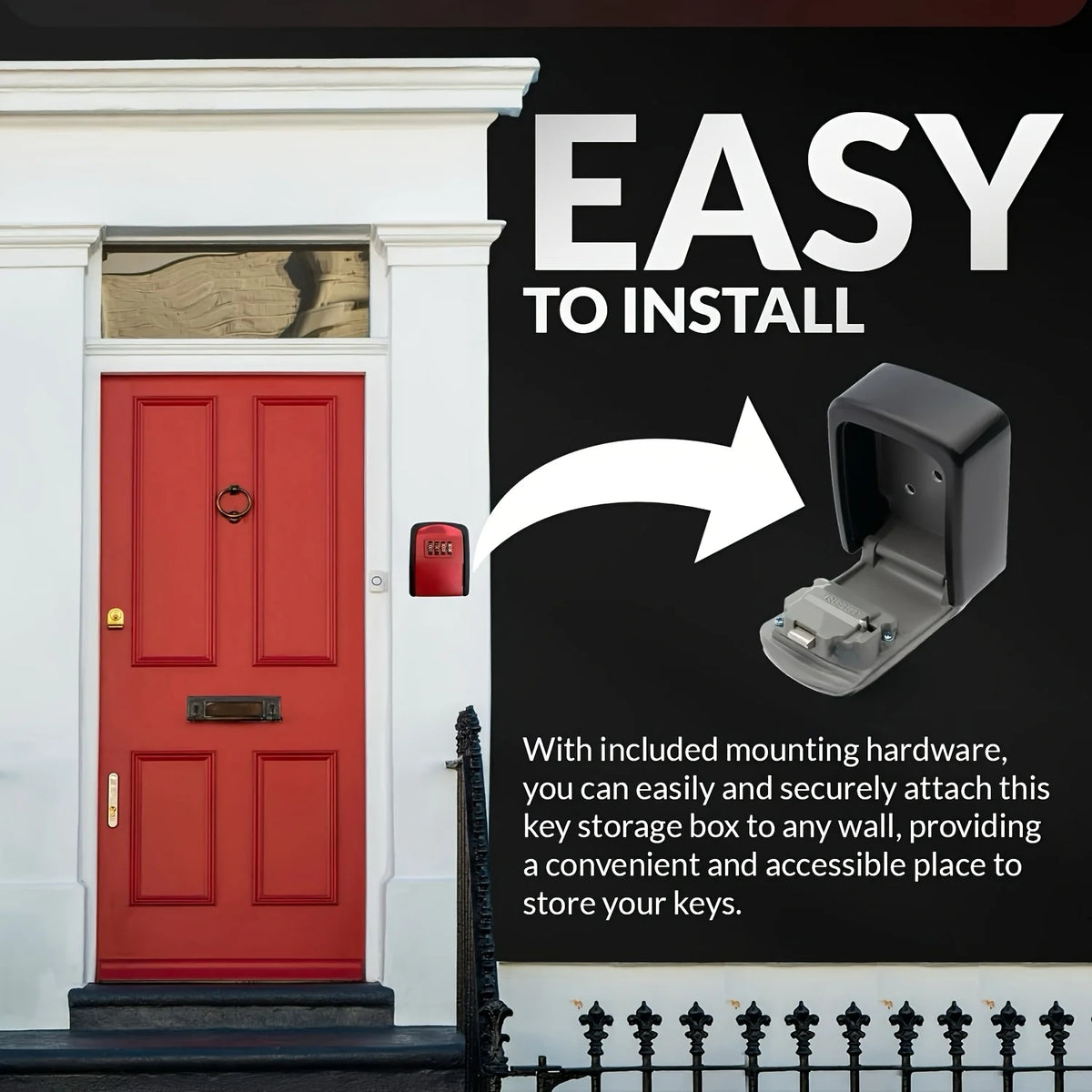 Wall-Mounted Four-Digit Combination Key Box