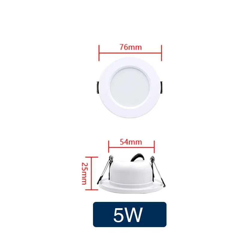 Round Recessed LED Downlight, Voltage Options
