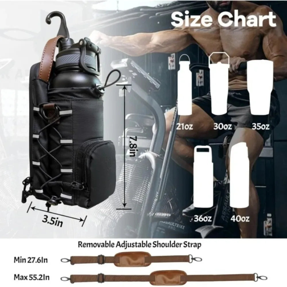 Magnetic Gym Bag with Phone Pocket and Water Bottle Pouch