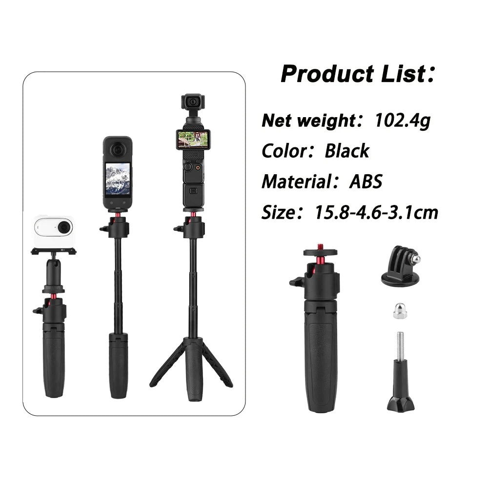 Compact Selfie Stick and Tripod for Compatible Cameras