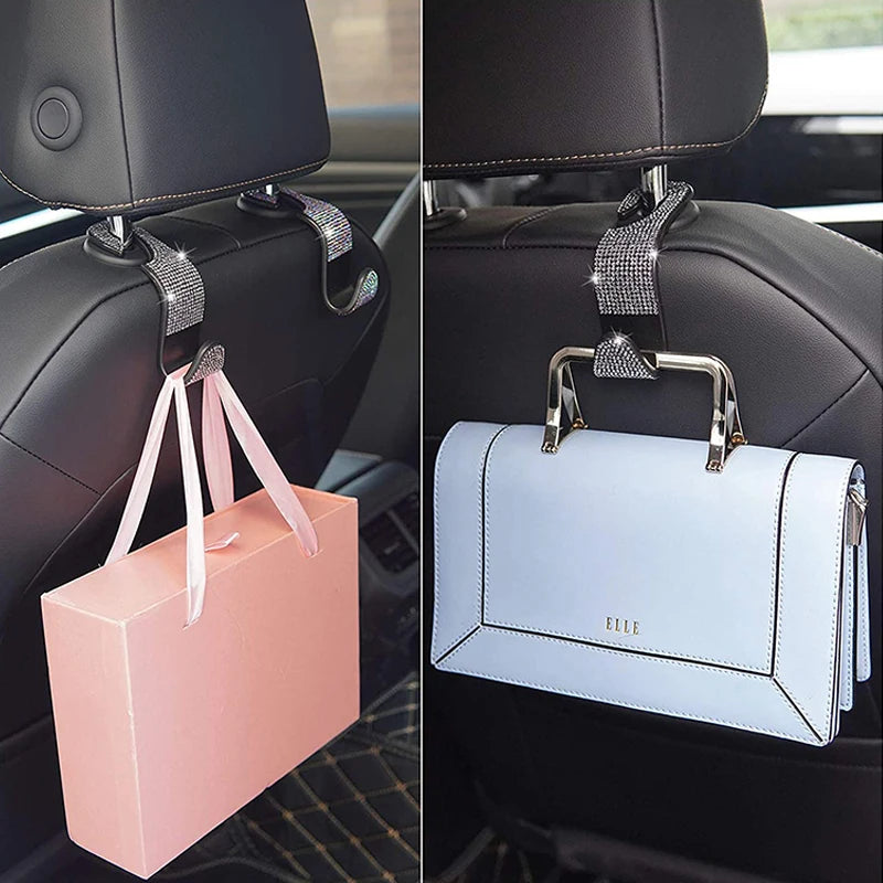 Rhinestone Car Seat Back Hook Hanger for Daily Vehicle Storage
